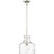Santorini 1 Light 11 inch Polished Nickel Indoor Pendant Ceiling Light